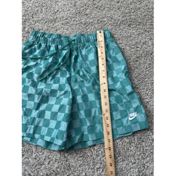 Nike Men's Club Flow Checkers Shorts Green Drawstring Size Small Active Pocket - Picture 13 of 14